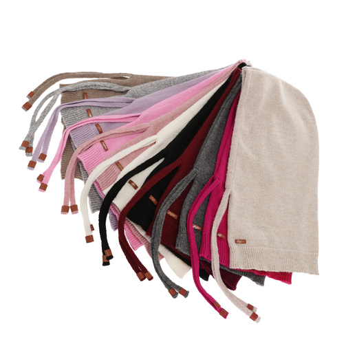 Dam vinter balaclava, beige, med merinull, Elizabeth