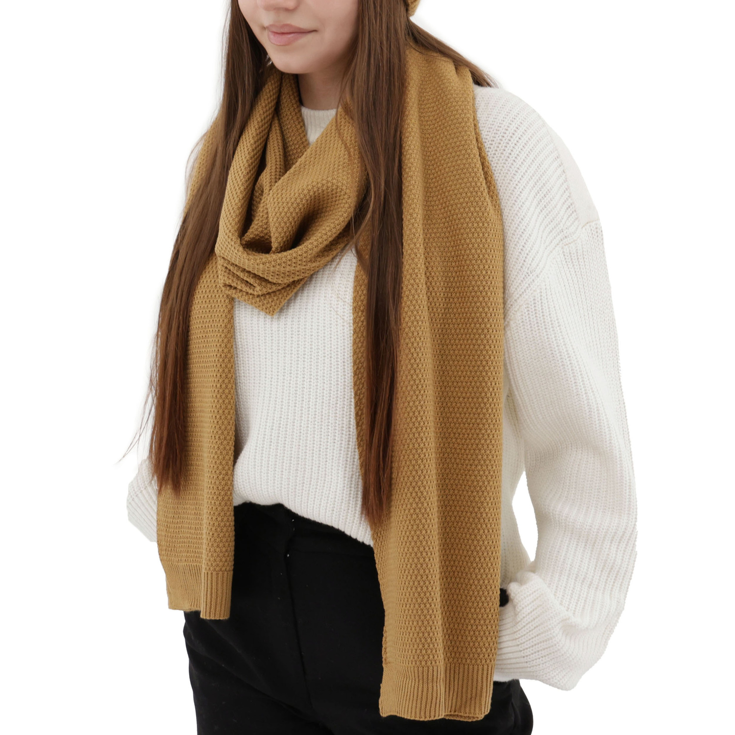 Dam vinter halsduk, camel, Agora