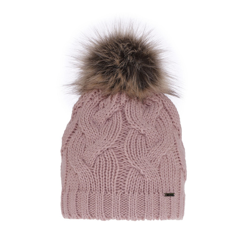 Dam vintermössa, rosa, med pompom, Terri