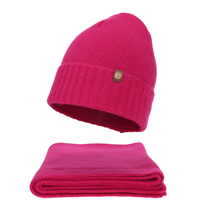 Dam vinter set: mössa och halsduk, amarant, Shasta