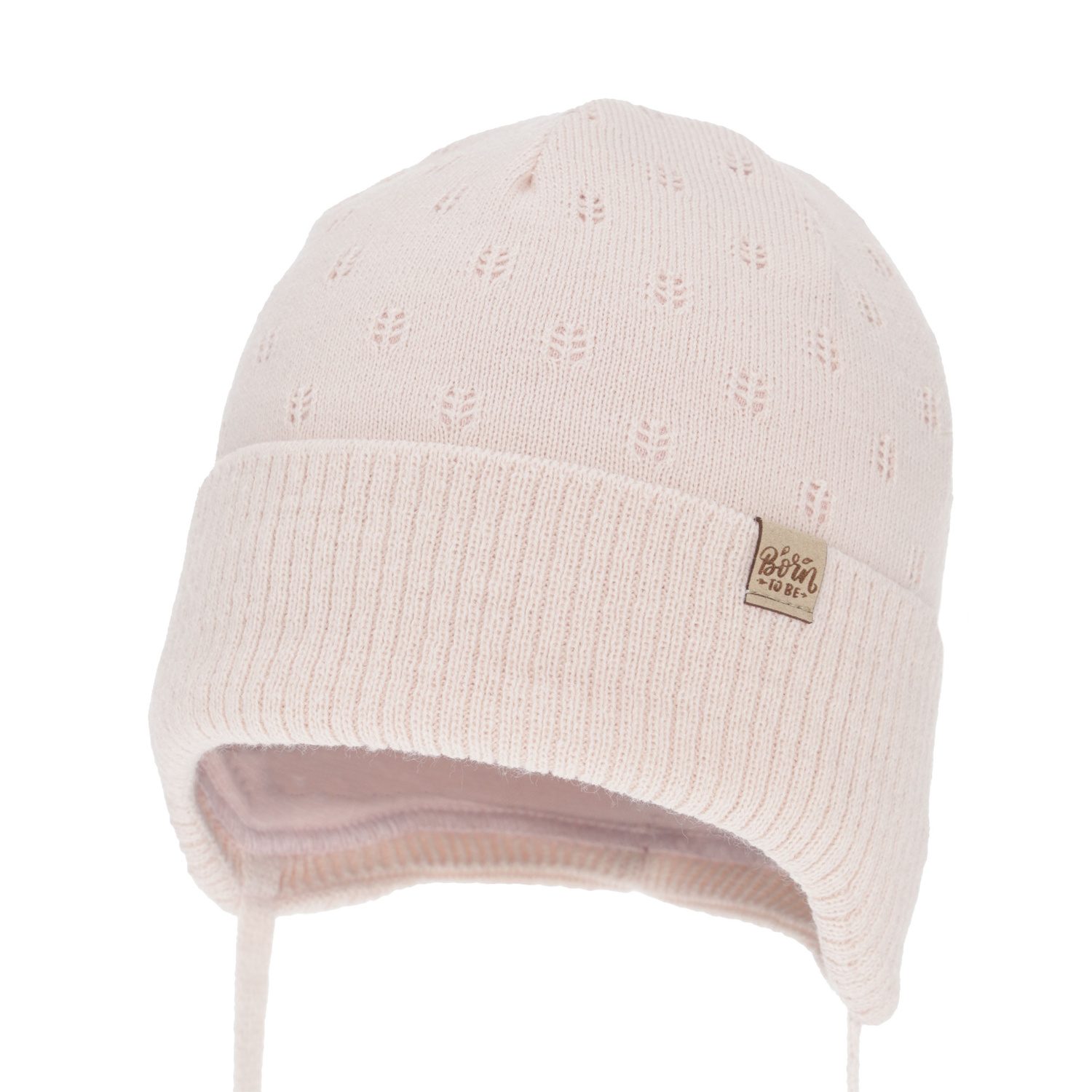 Flicka höst/vår mössa, beige, med knytband, Froya