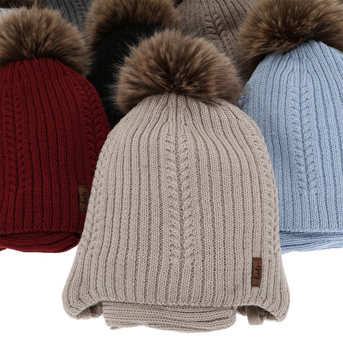 Pojke vinter set: mössa och tubhalsduk, mörkblå, med merinull, med knytband, Zongo