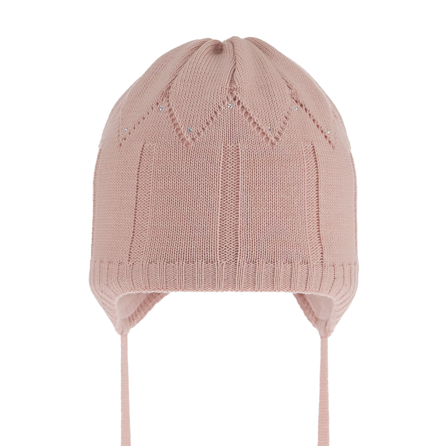 Flicka höst/vår mössa, rosa, med knytband, Mercja