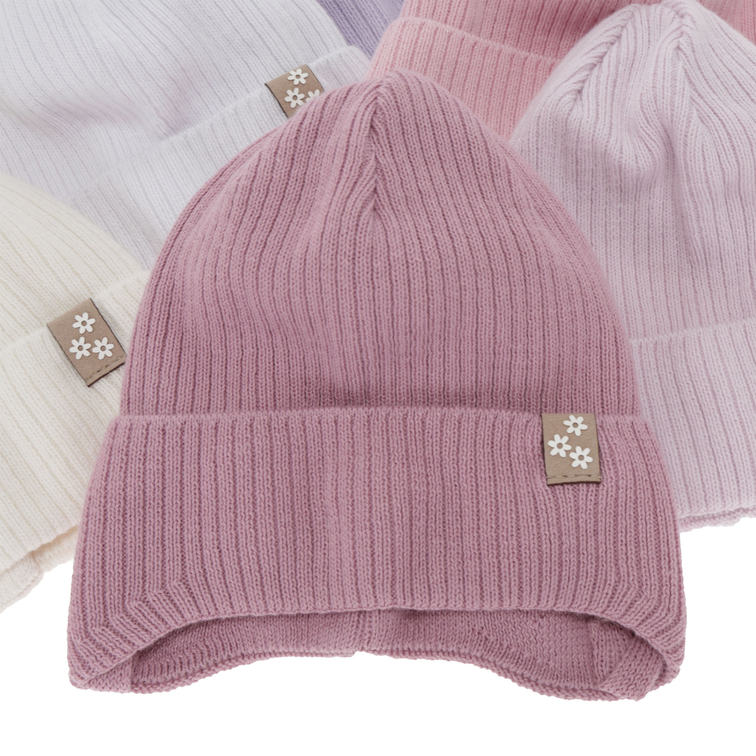 Flicka höst/vår mössa, vit, med knytband, 100% bomull, Lunara