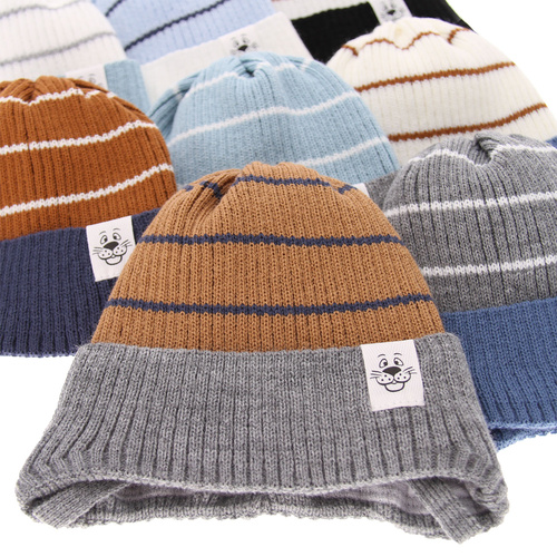 Pojke höst/vår mössa, blå, med knytband, Alvin