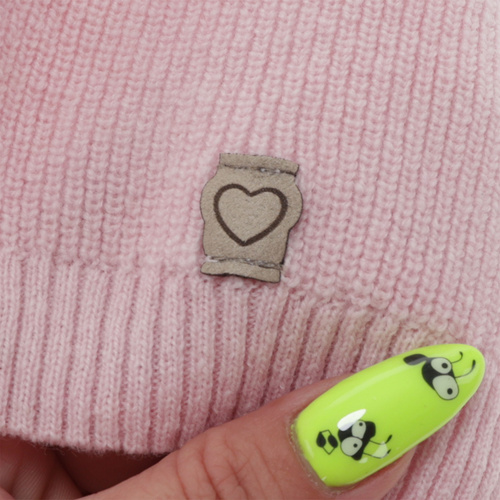 Flicka höst/vår mössa, rosa, med merinull, med knytband, Orida