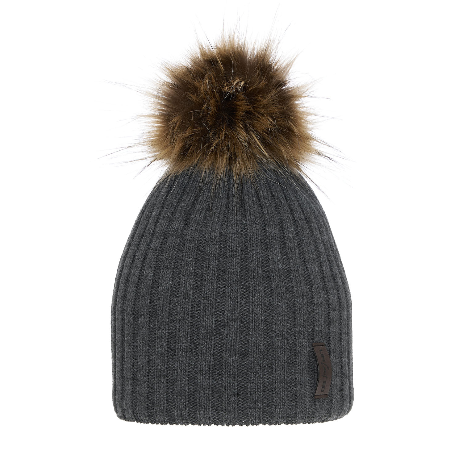 Pojke vintermössa, grå, med pompom, Amur