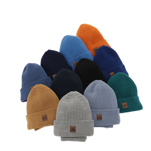 Pojke vinter set: mössa och tubhalsduk, beige, Basilio