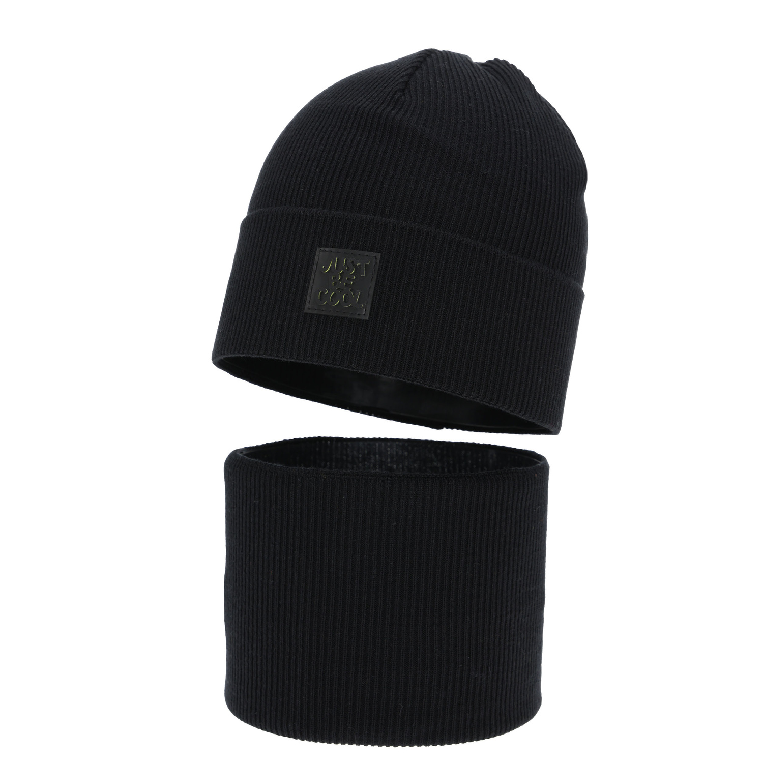 Pojke höst/vår set: mössa och tubhalsduk, grå, med bomull, Jonas