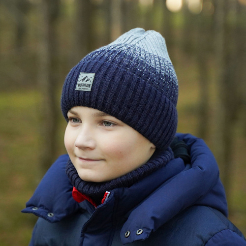 Pojke vinter set: mössa och tubhalsduk, grå, Ralph