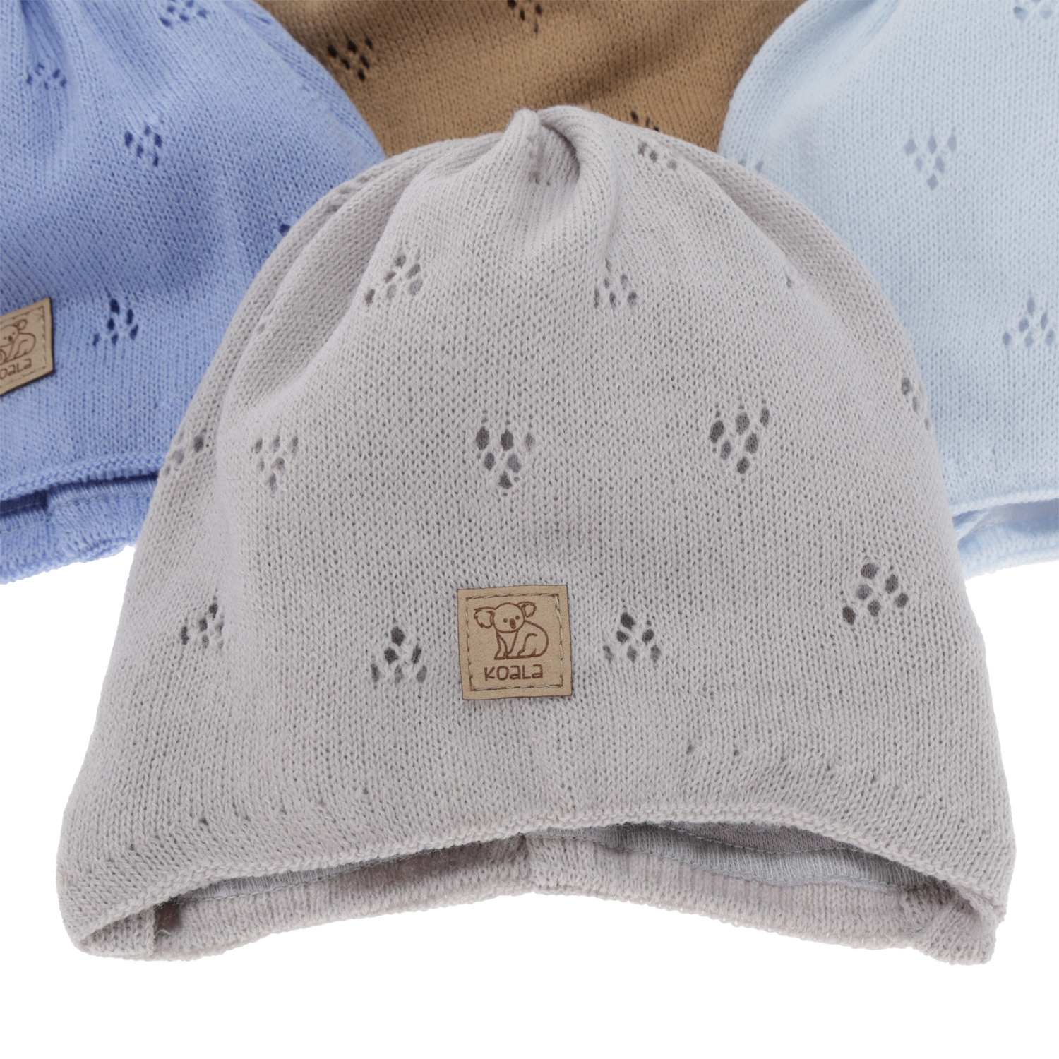 Pojke höst/vår mössa, beige, med knytband, Slate