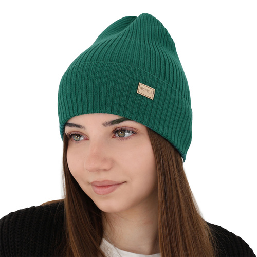 Dam vinter, vår mössa, grön, 100% Merino Ull, Sophie