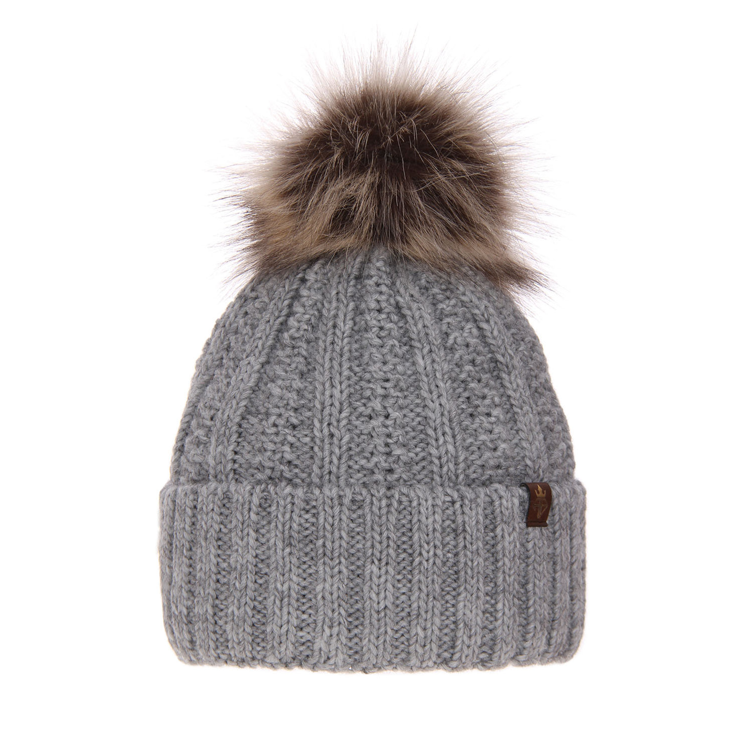 Dam vintermössa, grå, med pompom, Rene