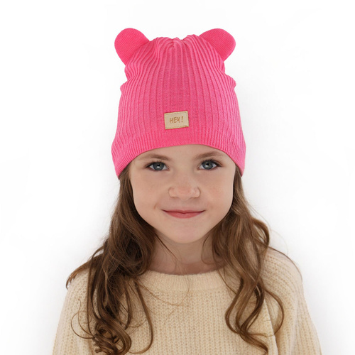 Flicka höst/vår hatt, lila, med bomull, Clarisa