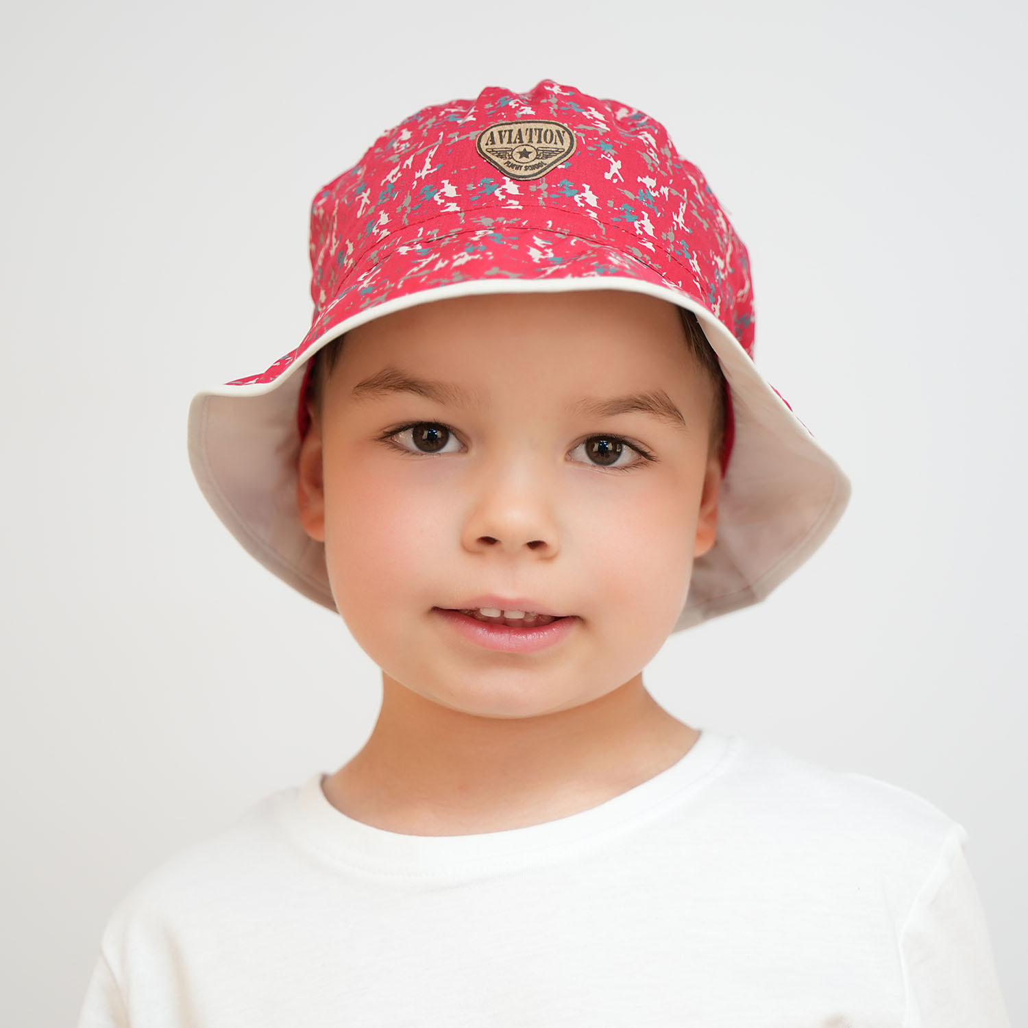 Pojke hatt, höst/vår, röd, bomull, Aviation