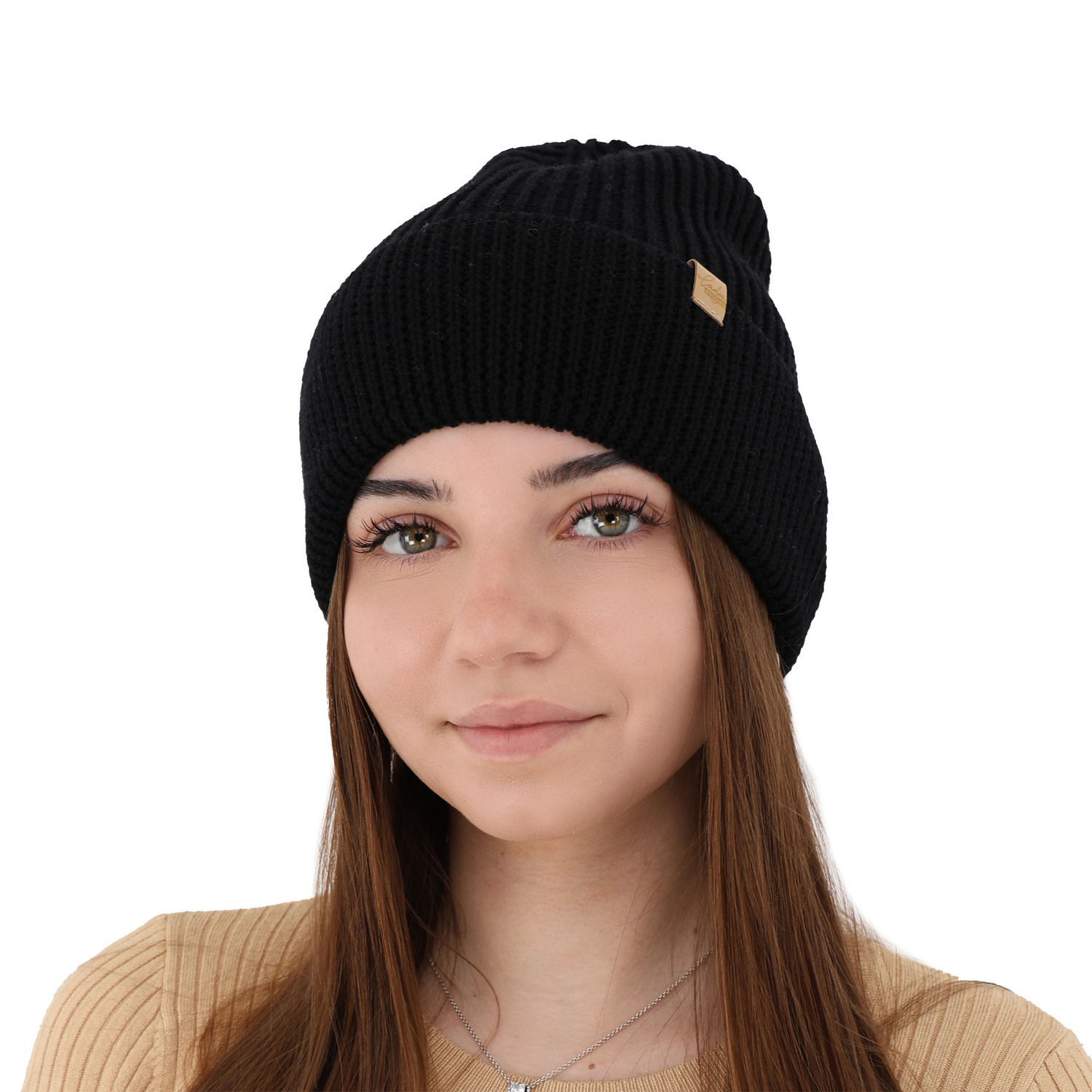 Dam vintermössa, smaragdgrön, 100% Merino Ull, Isla