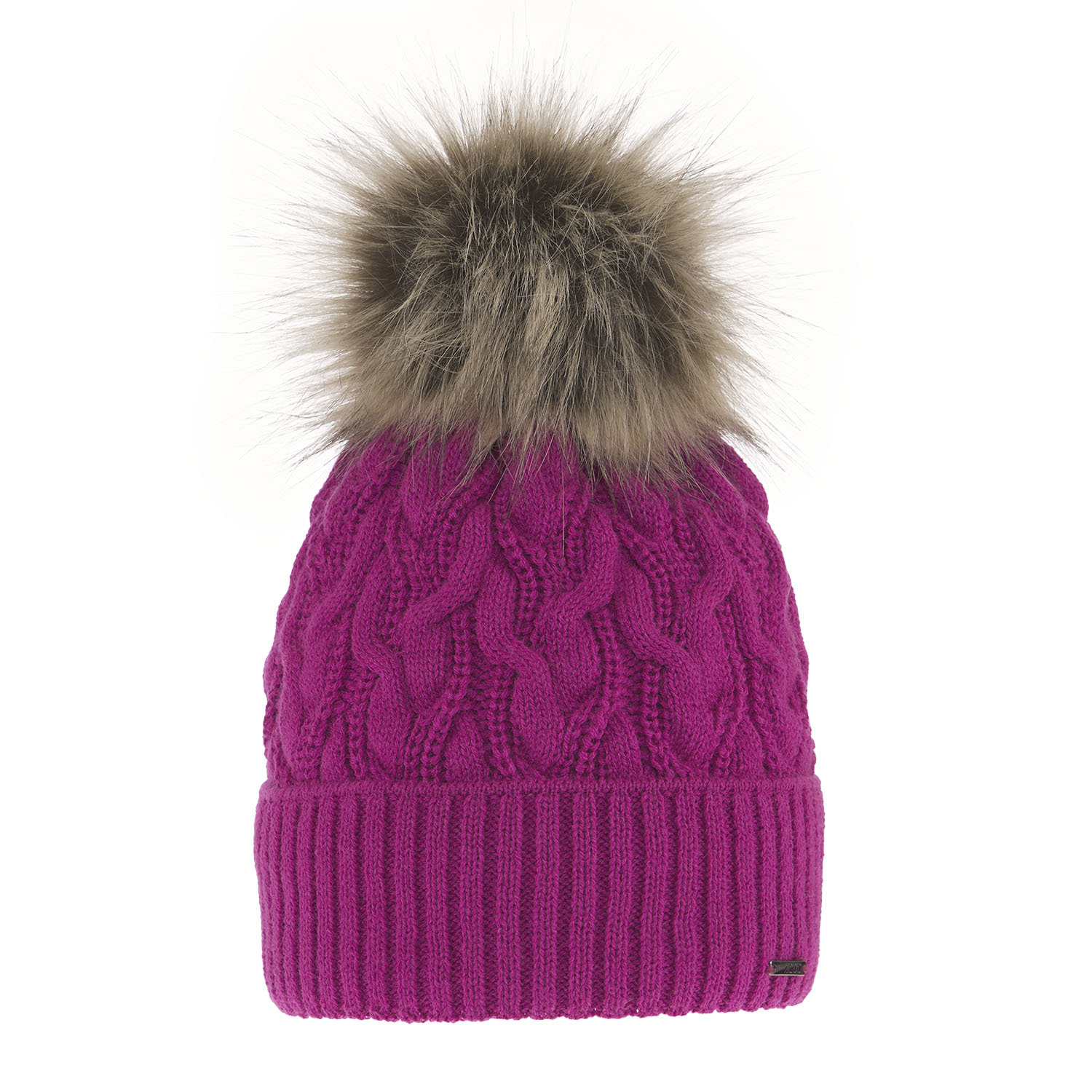 Dam vintermössa, rosa, med pompom, Deva