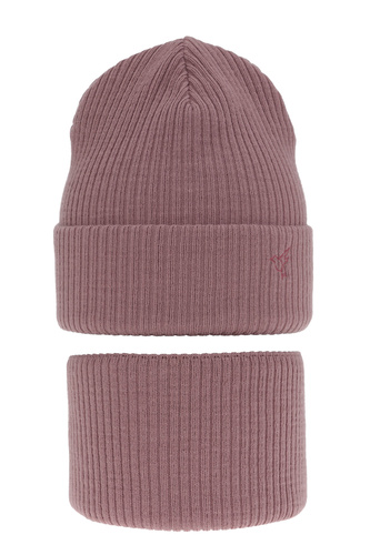 Flicka vinter set: mössa och tubhalsduk, lila, Rosetta
