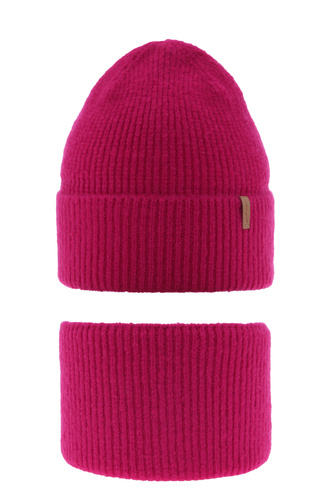Flicka vinter set: mössa och tubhalsduk, rosa, Edila