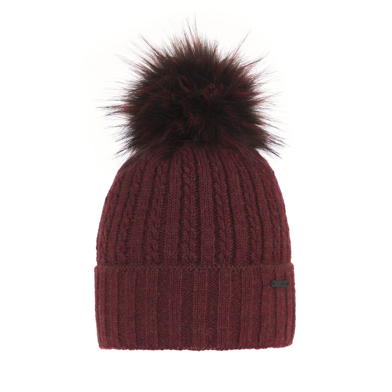 Dam vintermössa, bordó, med pompom, Karizma