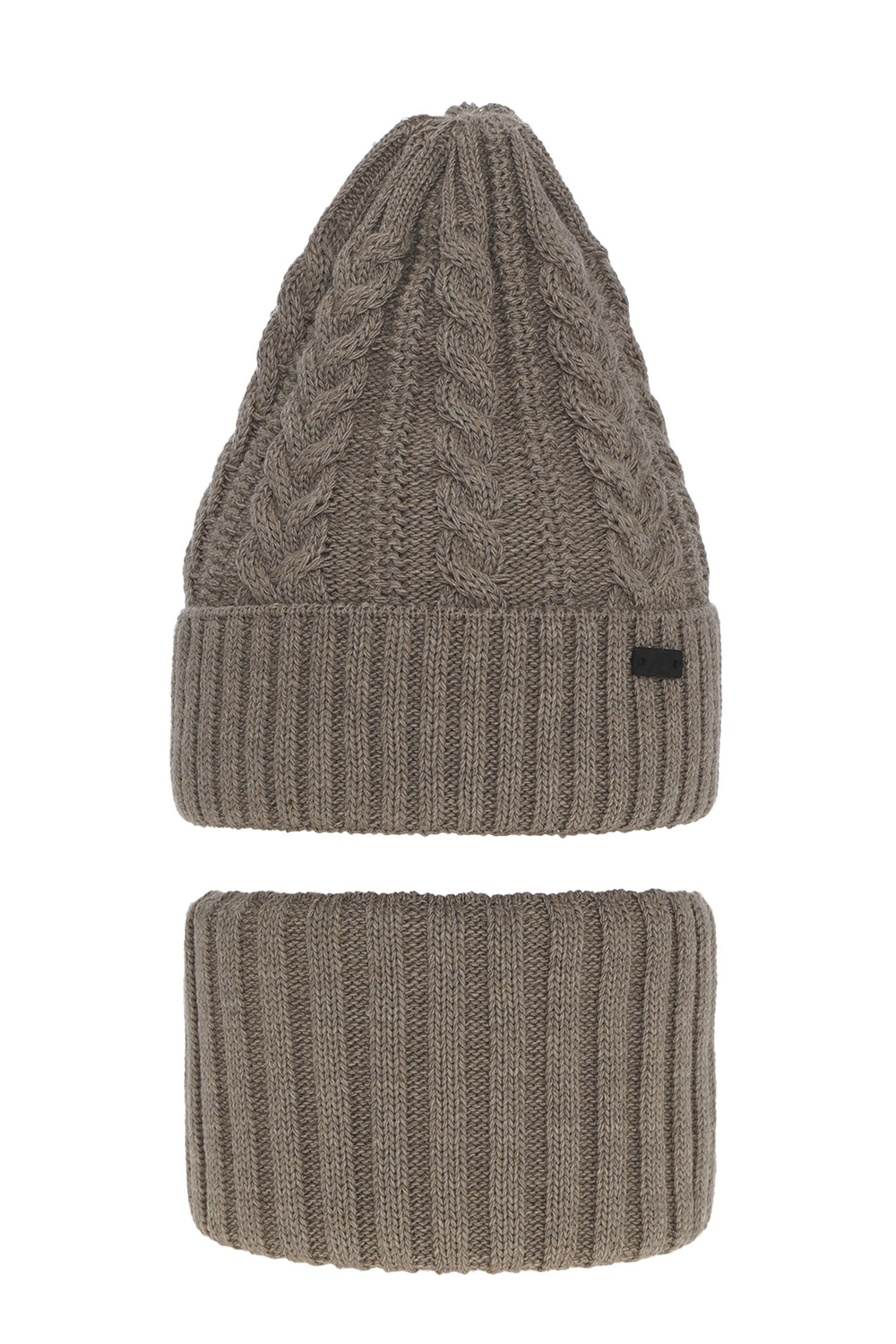 Pojke vinter set: mössa och tubhalsduk, beige, Colins