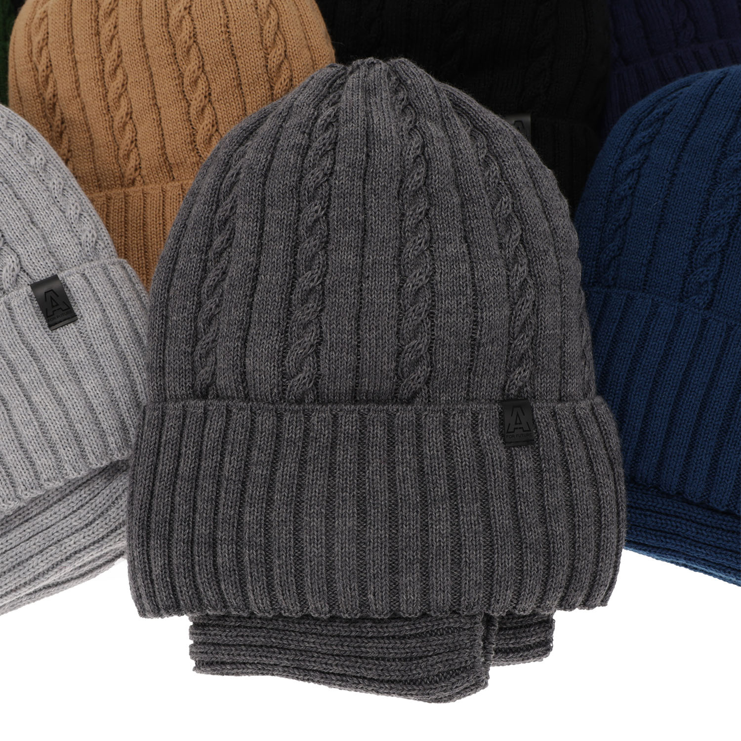Pojke vinter set: mössa och tubhalsduk, brun, med merinull, fodrad med fleece, Kairo