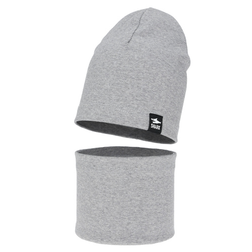 Pojke höst/vår set: mössa och halsduk, grå, Rumel