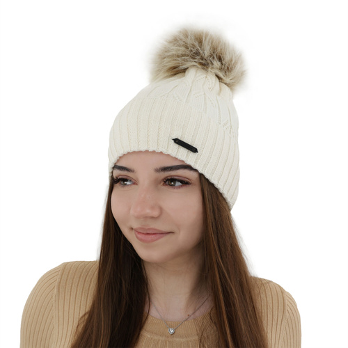 Dam vintermössa, camel, med merinull, Talaria