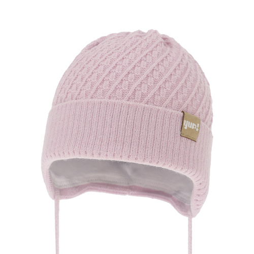 Flicka höst/vår mössa, lila, med knytband, Dafia