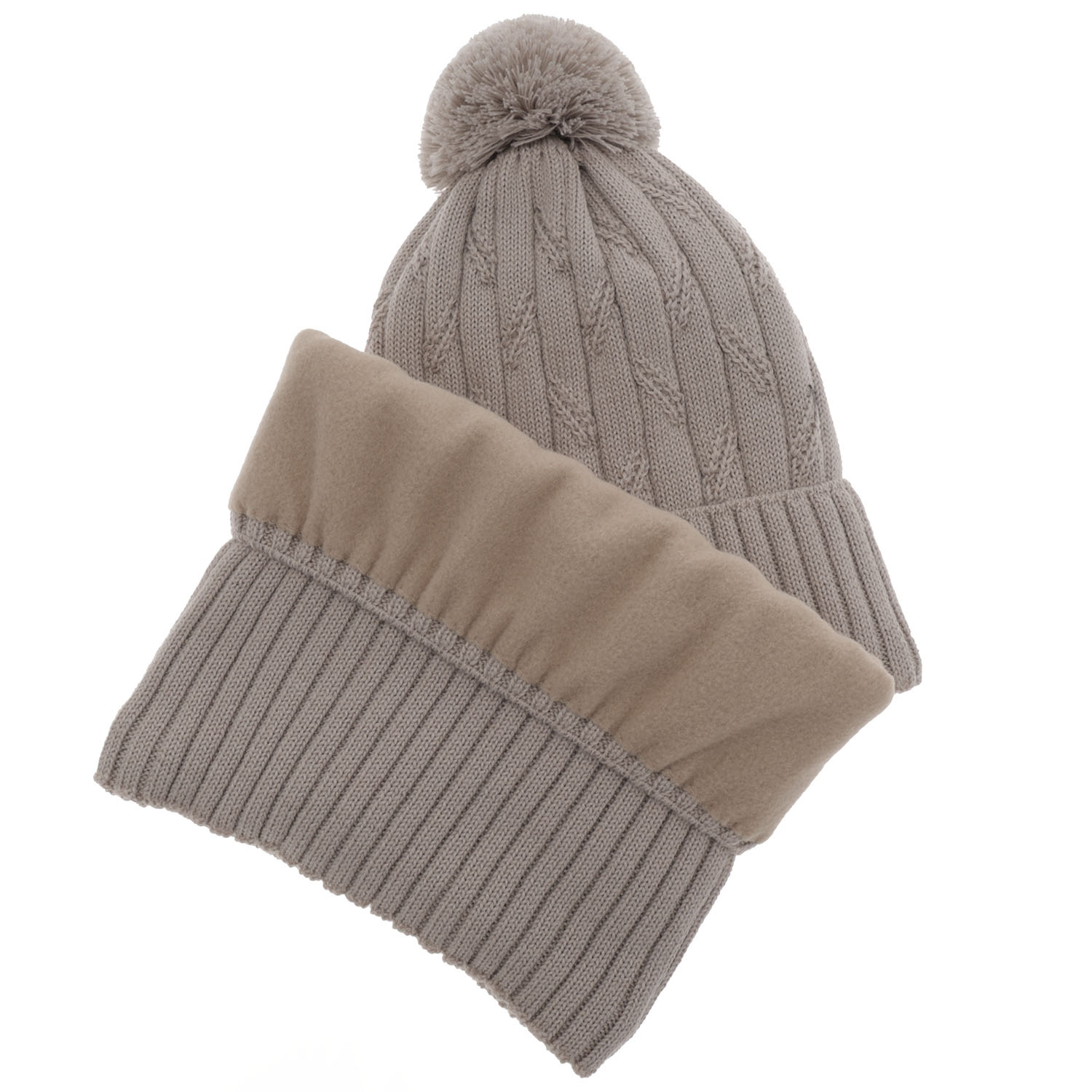 Pojke vinter set: mössa och halsduk, grå, med pompom, med merinull, Talar