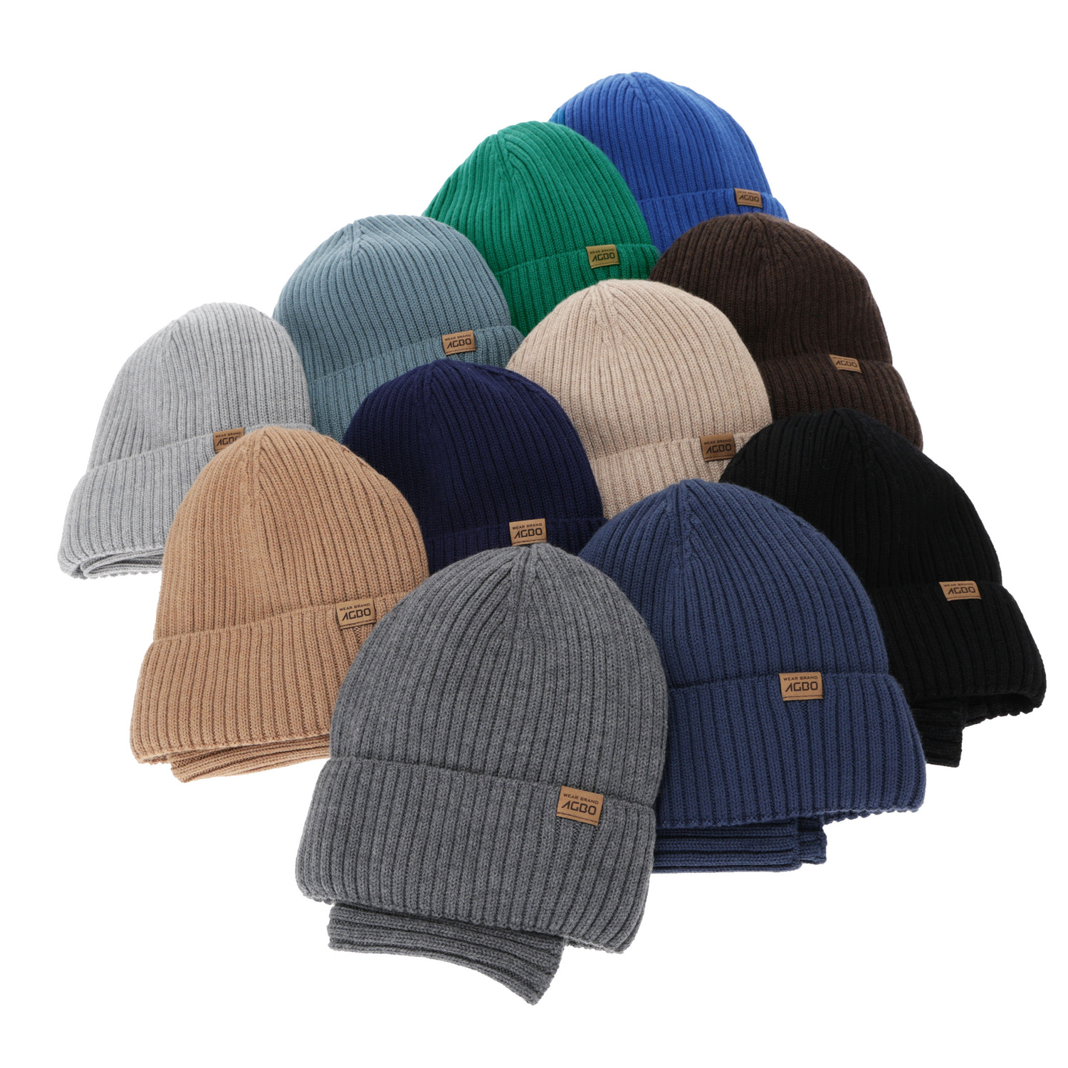 Pojke vinter set: mössa och tubhalsduk, beige, 100% Merino Ull, med merinull foder, Domin