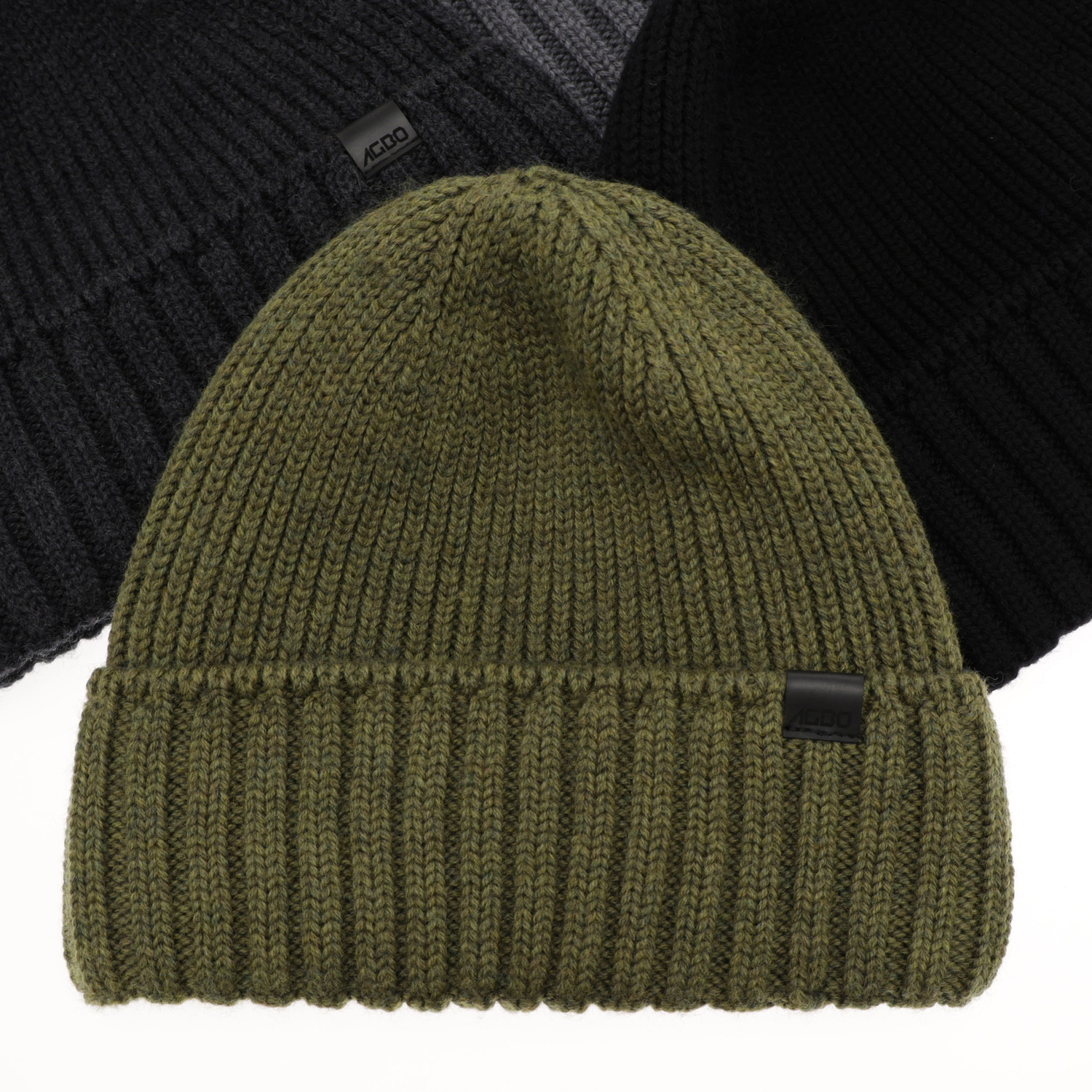 Herr vintermössa, blå, 100% Merino Ull, sömlös, Bruner