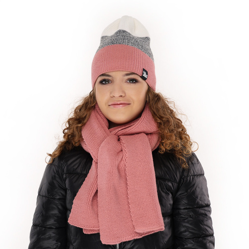 Flicka vinter set: mössa och halsduk, grå, Kourtney