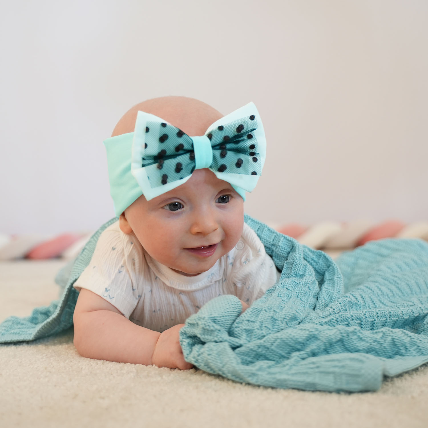 Flicka höst/vår pannband, honung, med knytband, Celinka