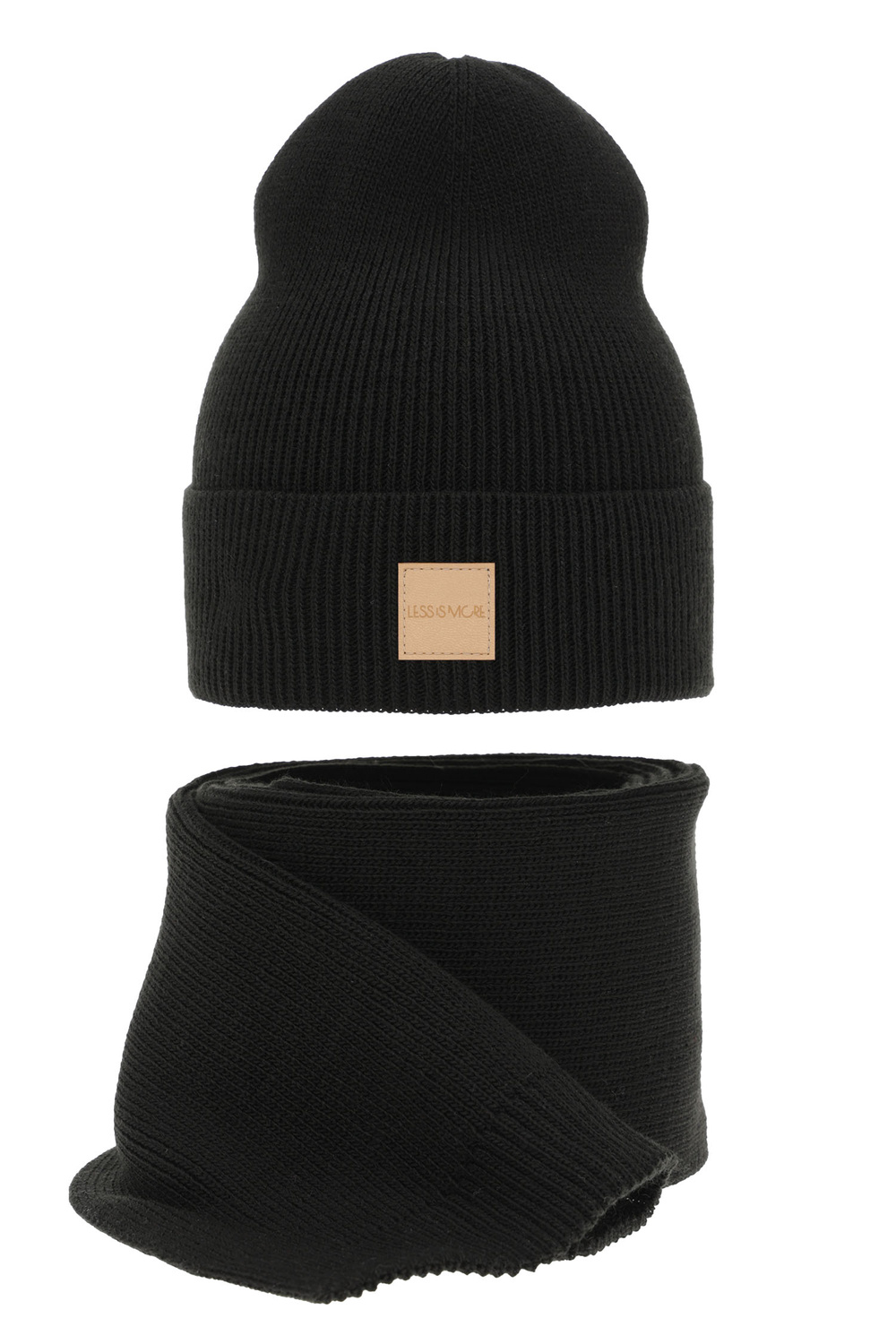 Dam vinter set: mössa och halsduk, svart, Nathalie