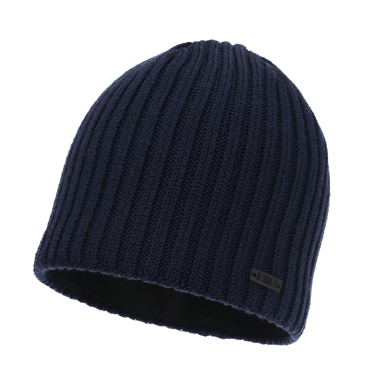 Herr vintermössa, marinblå, med merinull, Adagio