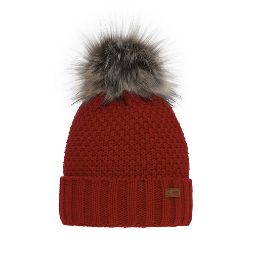Flicka vintermössa, röd, med pompom, Pola