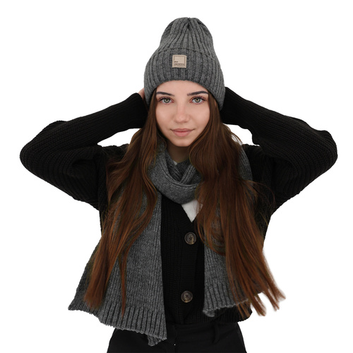 Dam vinter halsduk, ljusgrå, ull, Loretta
