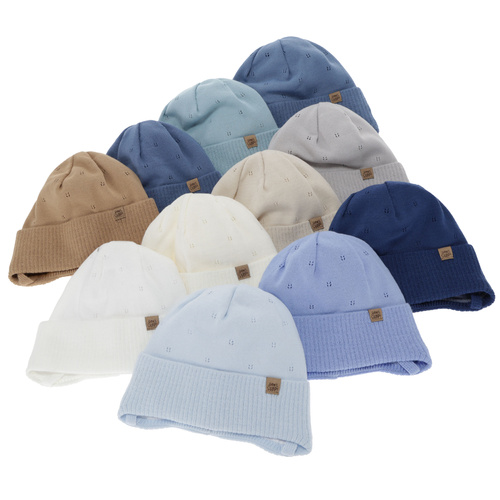 Pojke höst/vår mössa, beige, med knytband, Leif