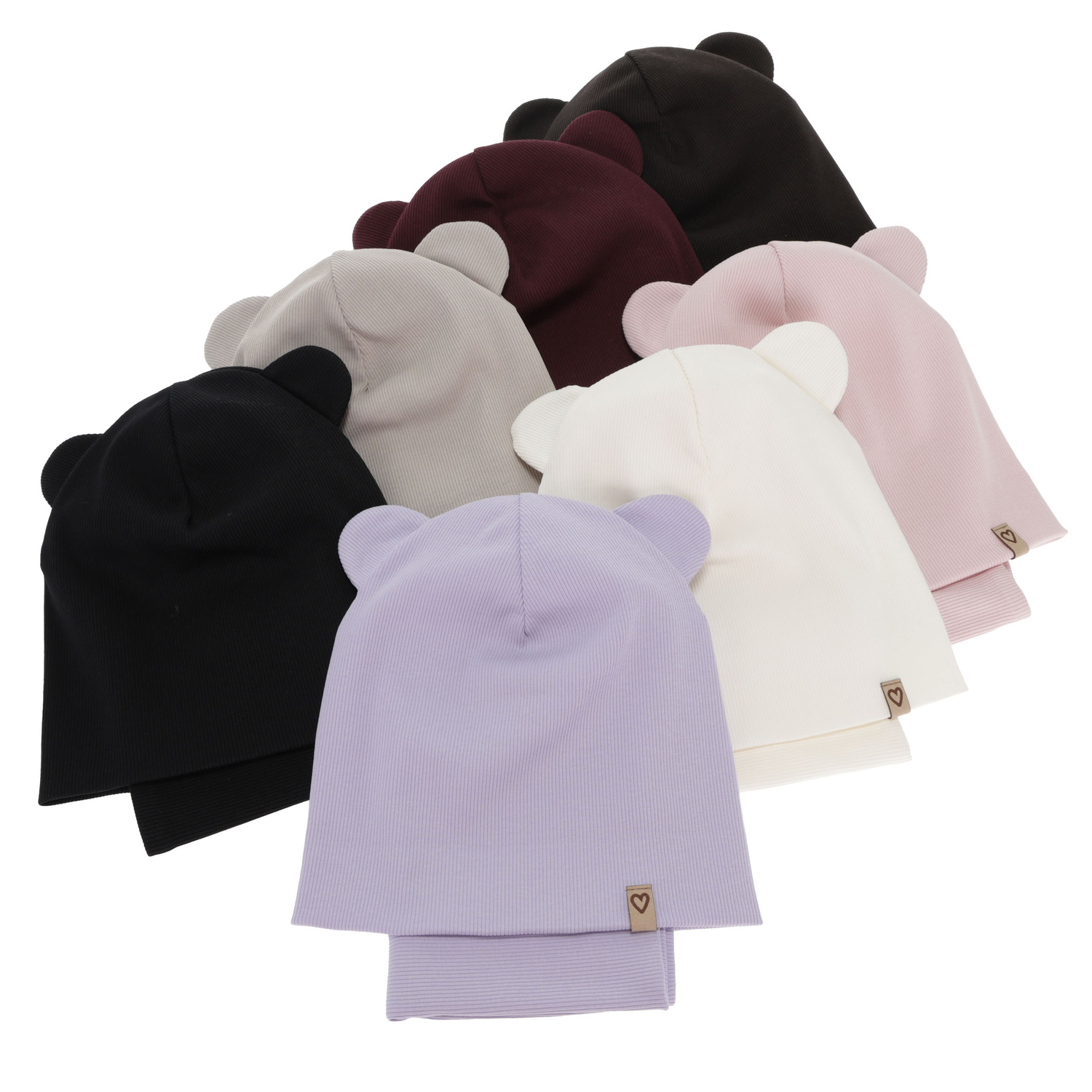 Flicka höst/vår set: mössa och tubhalsduk, bomull, svart, Luminia