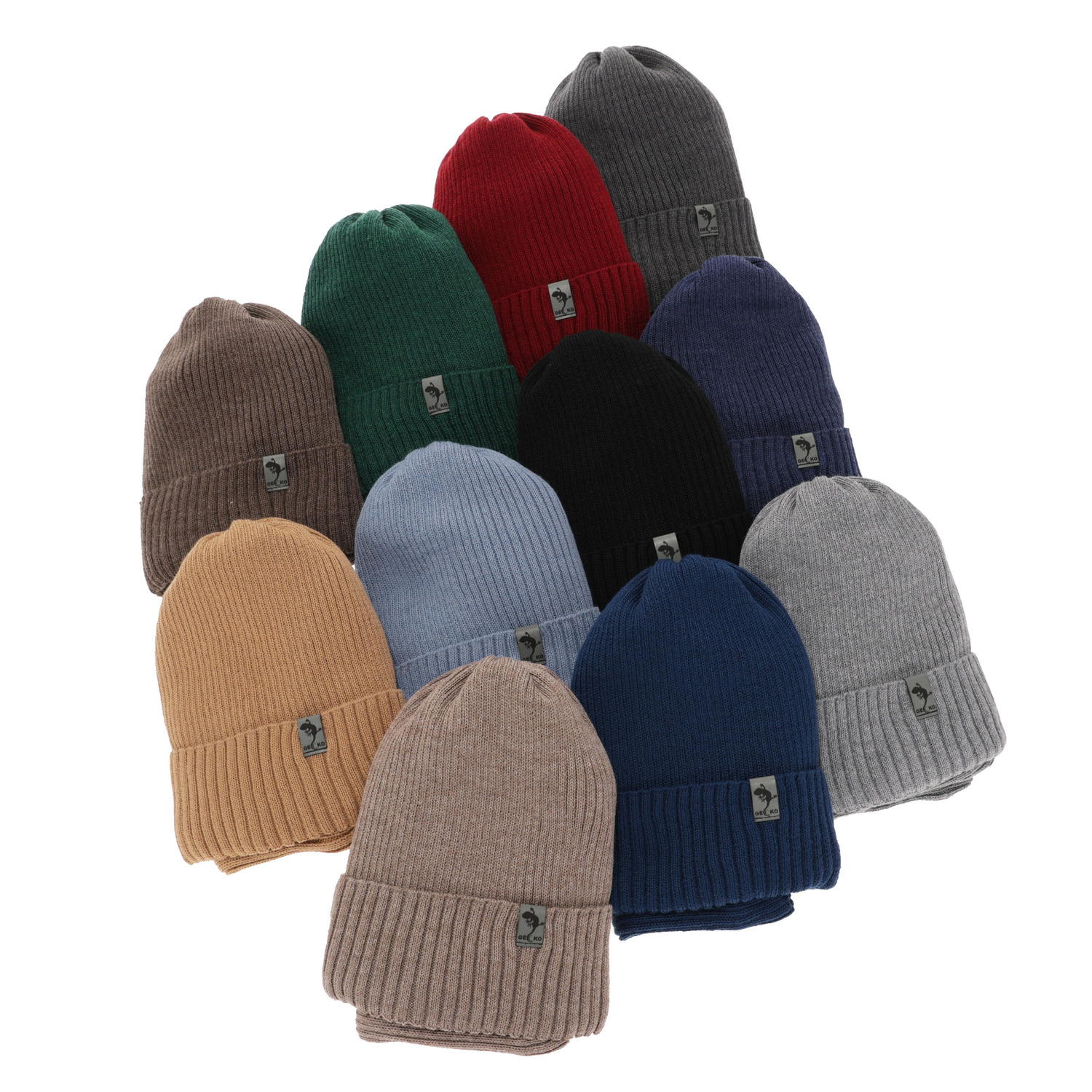 Pojke vinter set: mössa och tubhalsduk, grön, med merinull, fodrad med fleece, Gecko