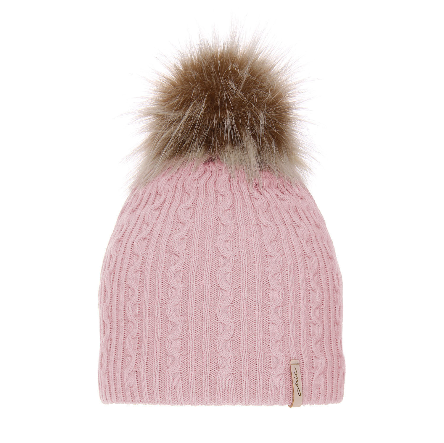 Dam vintermössa, rosa, med pompom, Xena