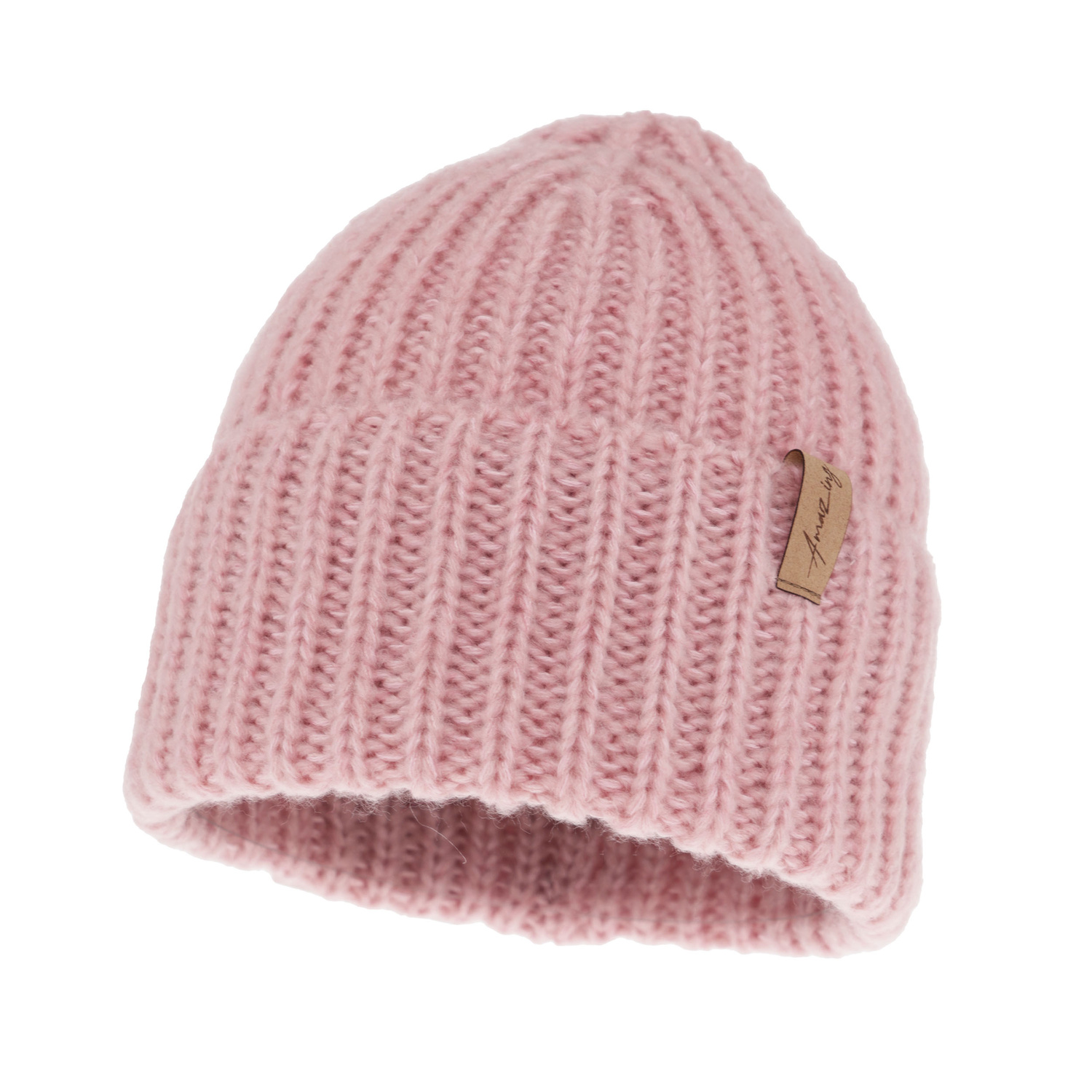 Dam vintermössa, rosa, med merinull, Caro