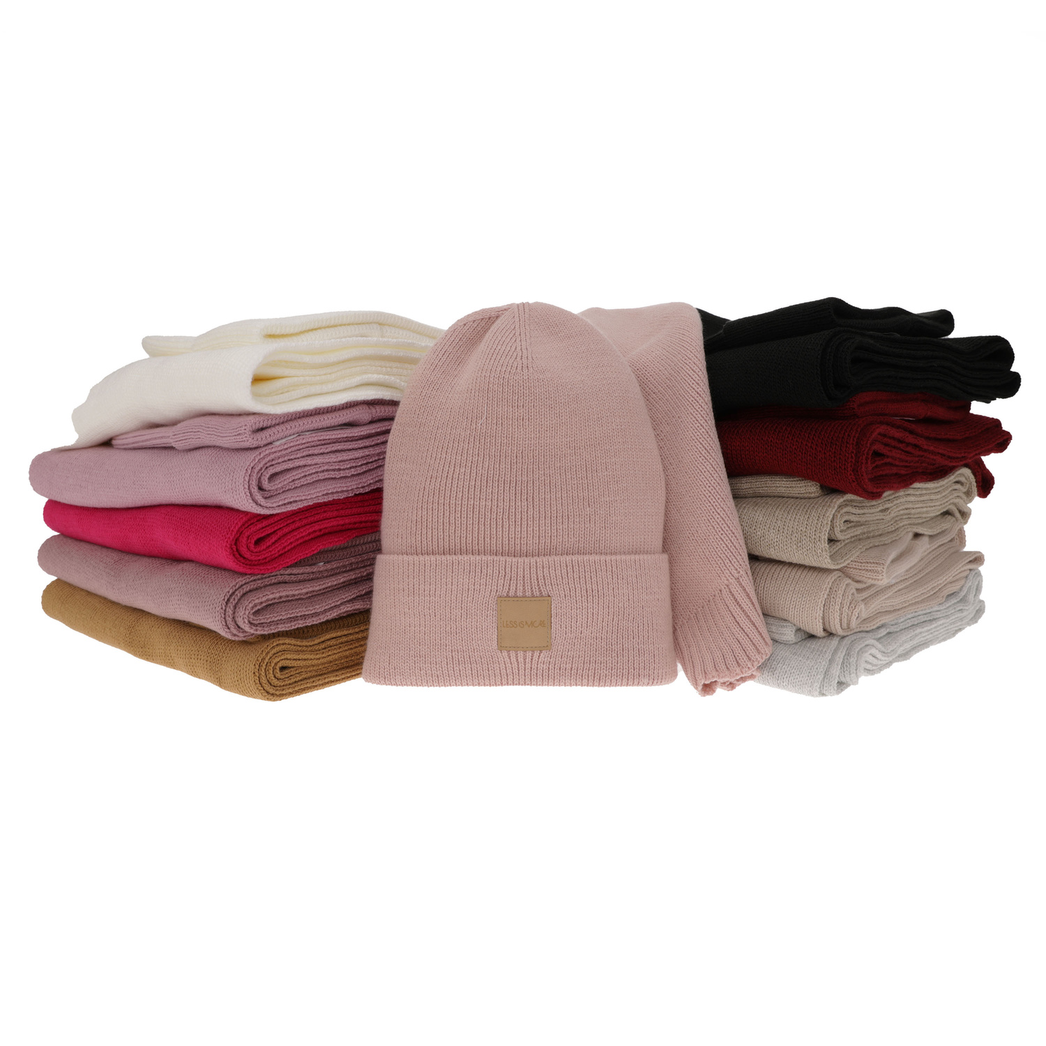 Dam vinter set: mössa och halsduk, krem, Nathalie