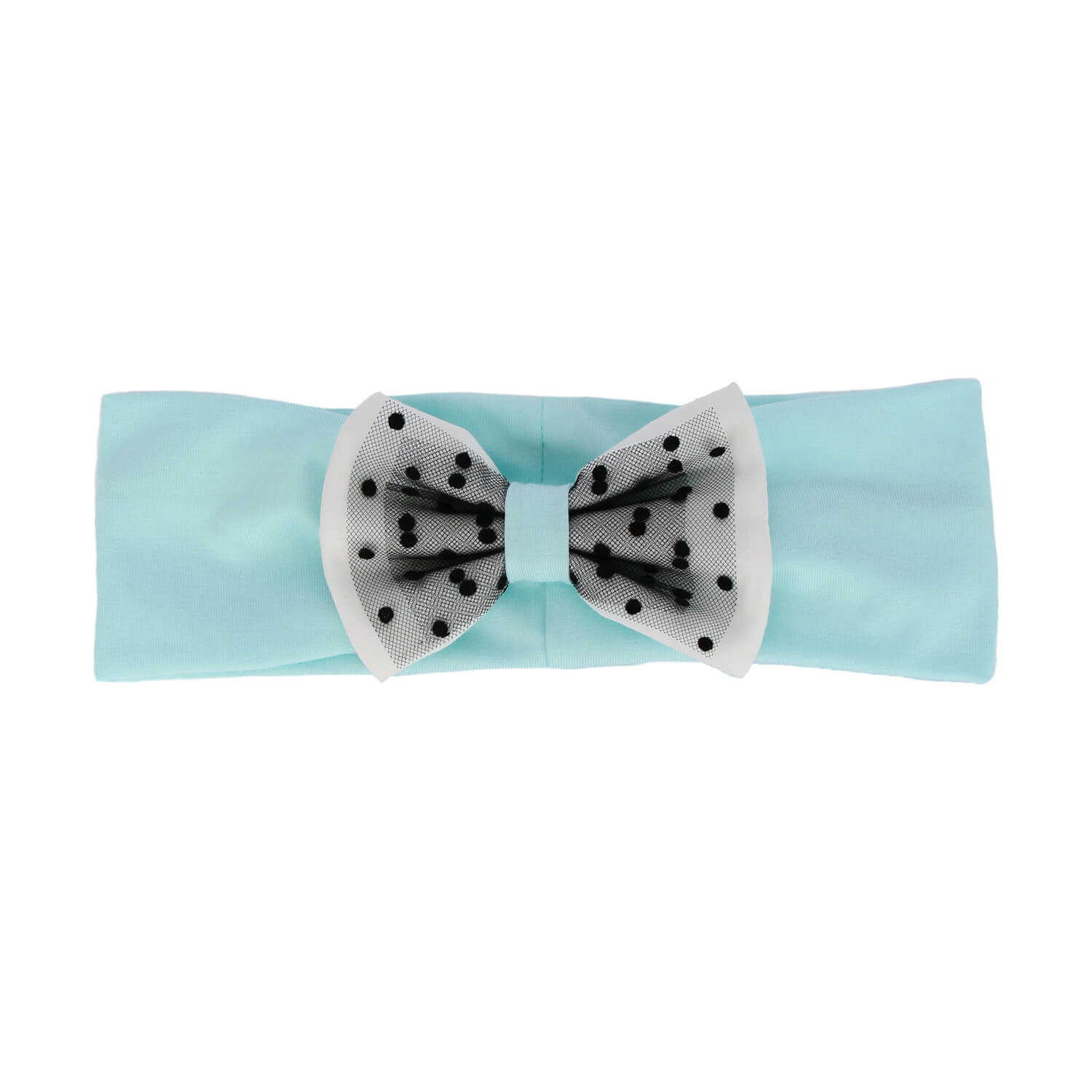 Flicka höst/vår pannband, mintgrön, fodrad med bomull, med knytband, Celinka