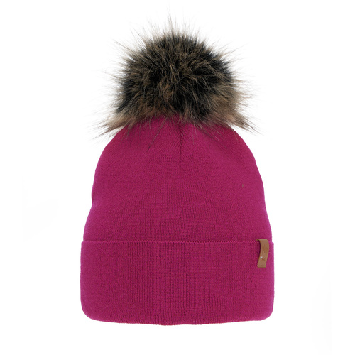 Dam vintermössa, rosa, med pompom, Kalia