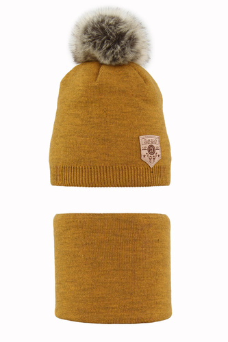 Pojke vinter set: mössa och tubhalsduk, med pompom, Apolin