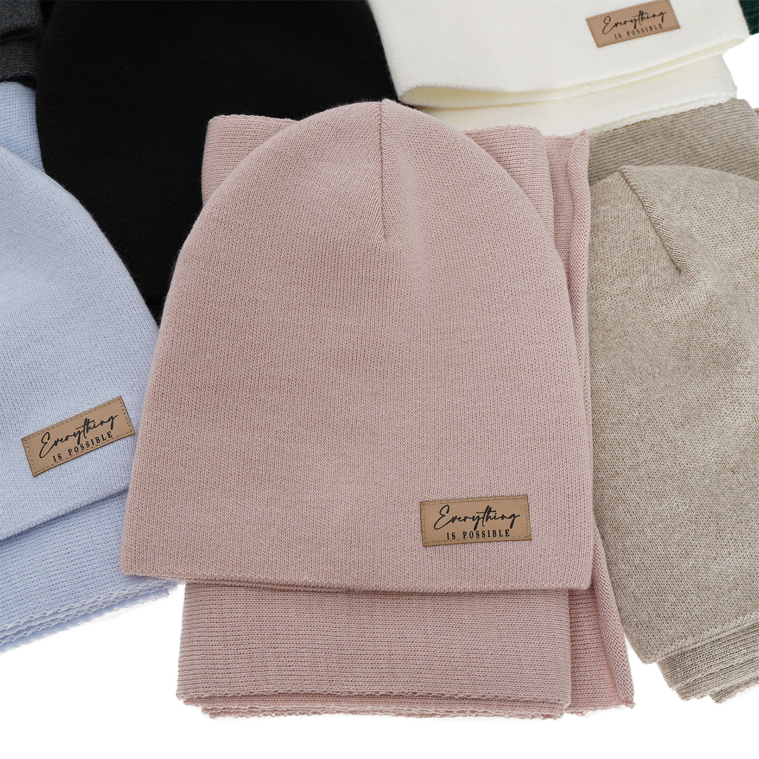 Dam höst/vår set: mössa och halsduk, creme, Zula