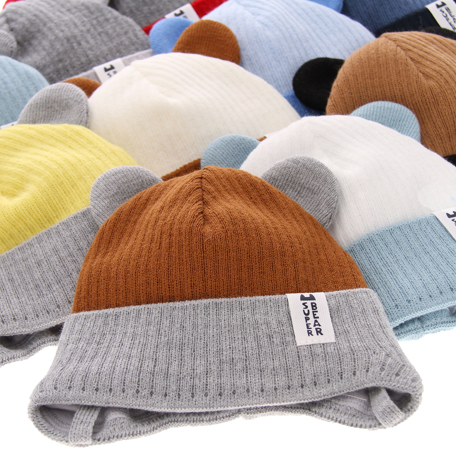 Pojke höst/vår mössa, grå, med knytband, Bruko