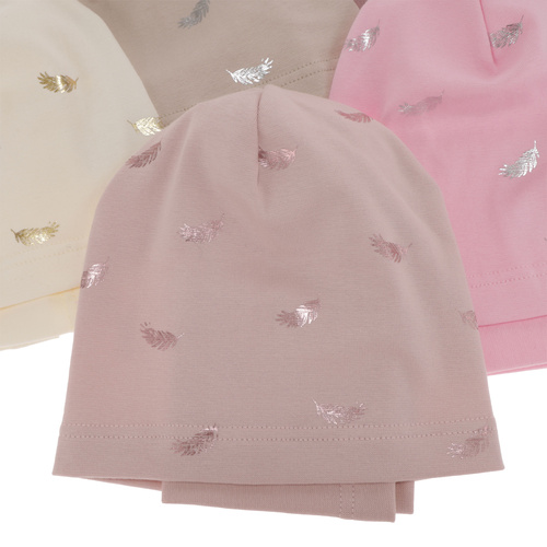 Flicka höst/vår set: mössa och halsduk, rosa, fodrad med bomull, Florena